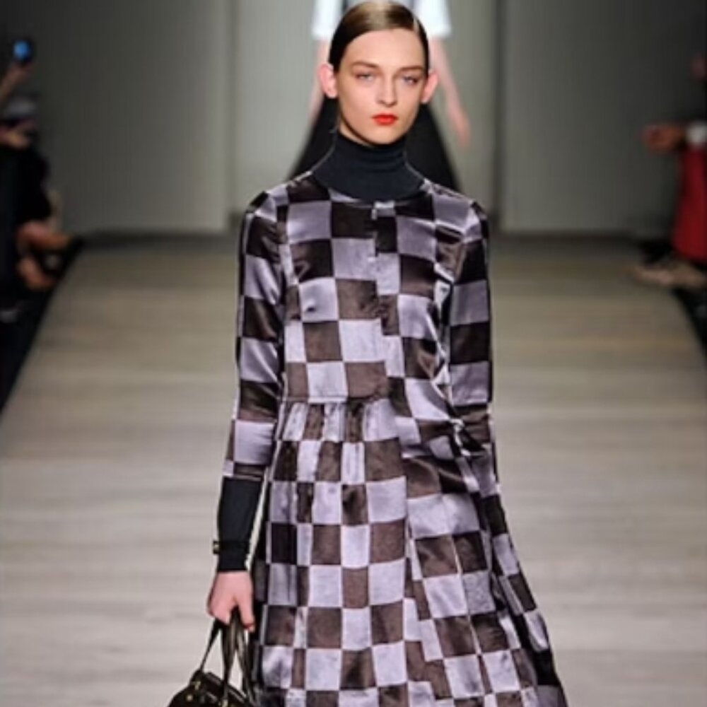 Marc Jacob Runway Collection Satin Mini Plaid Dress M $595